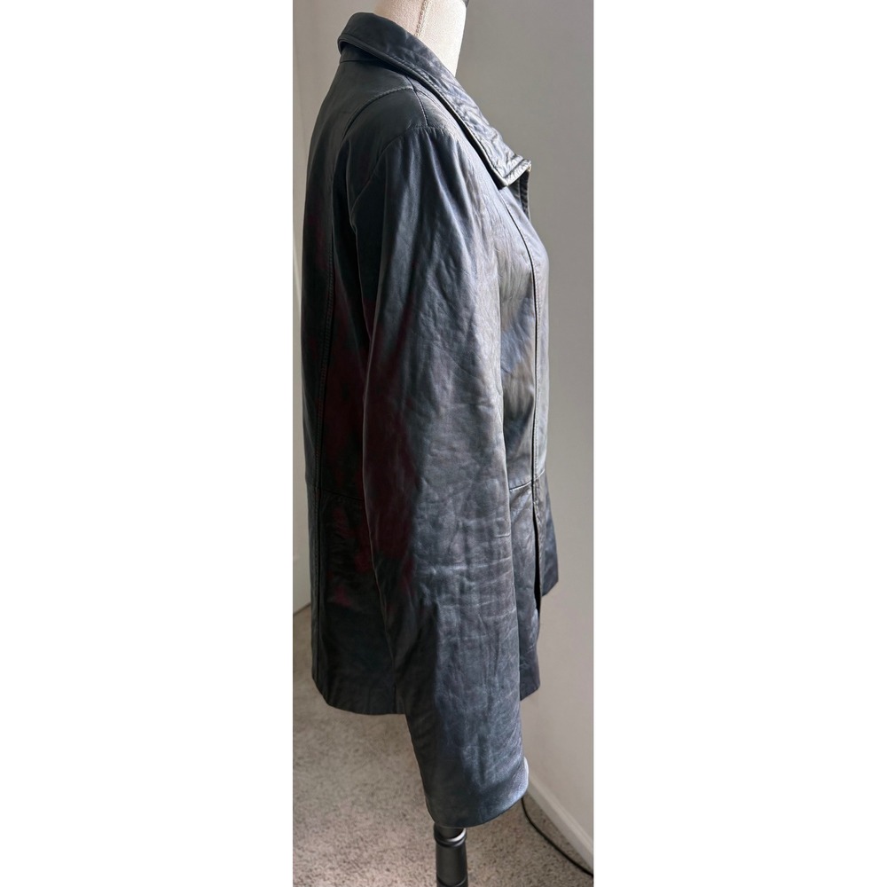 Wilson's Vintage Black Smooth Leather Pelle Studio Zip Up Moto Jacket Sz XL - Picture 3 of 10